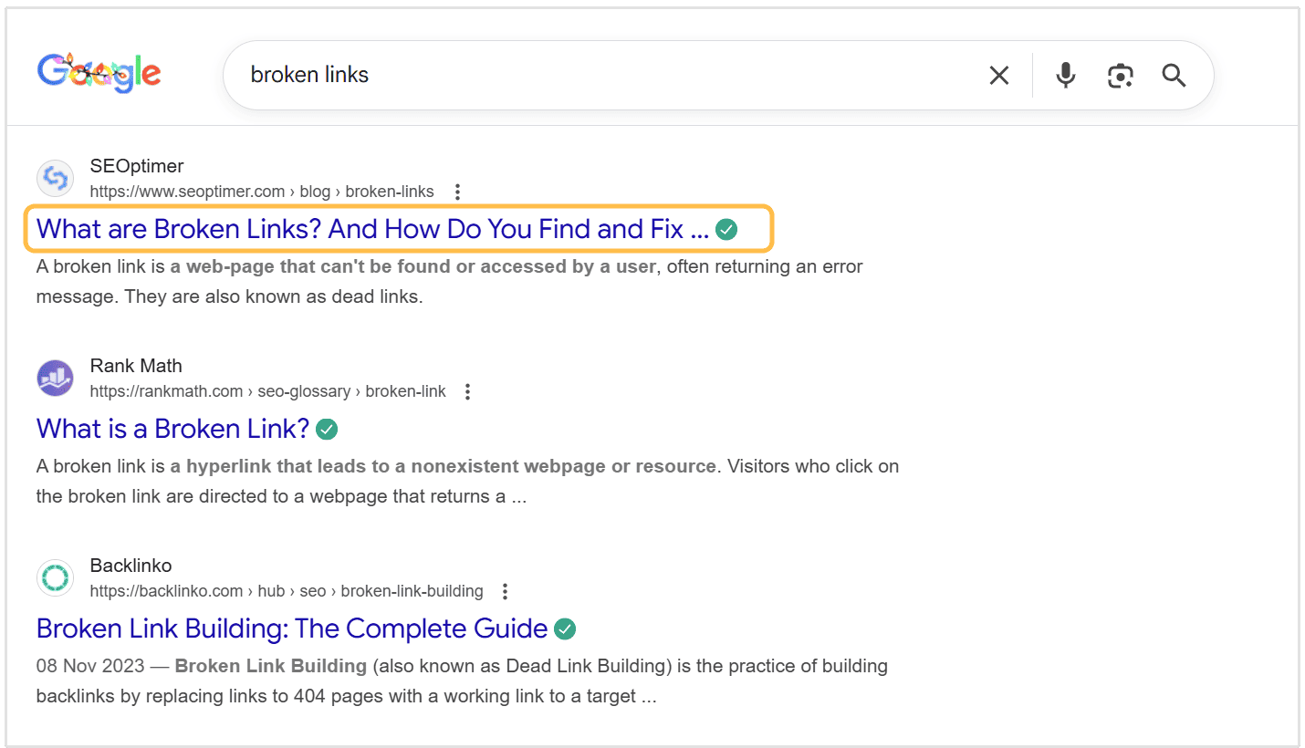Gebroken links blogtitel